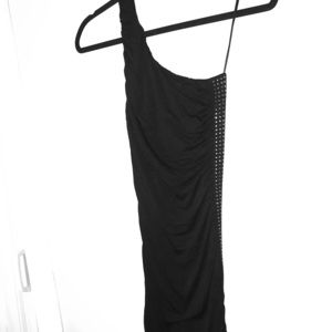 One shoulder little black dress